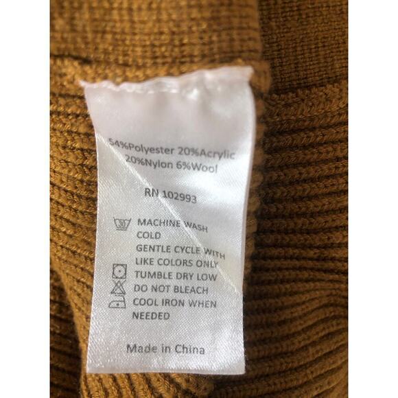 Victor Alfaro Sweater Dress Asymmetrical Long Sleeve Brown M - Picture 9 of 11